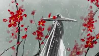 古风人物梅花大雪视频的预览图